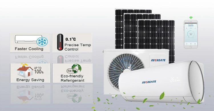 100% 18000BTU Solar Air Conditioner 1.5 T Air Conditioner off Grid Solar Air Conditioner Wall Split Air Conditioner