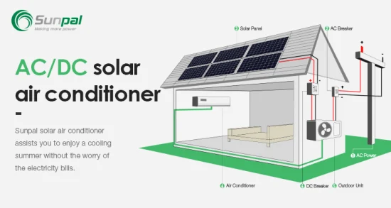 Sunpal Solar Air Conditioner Acdc Hybrid Solar Panel Powered Inverter PV Direct Renewable Energy Air Conditioning System